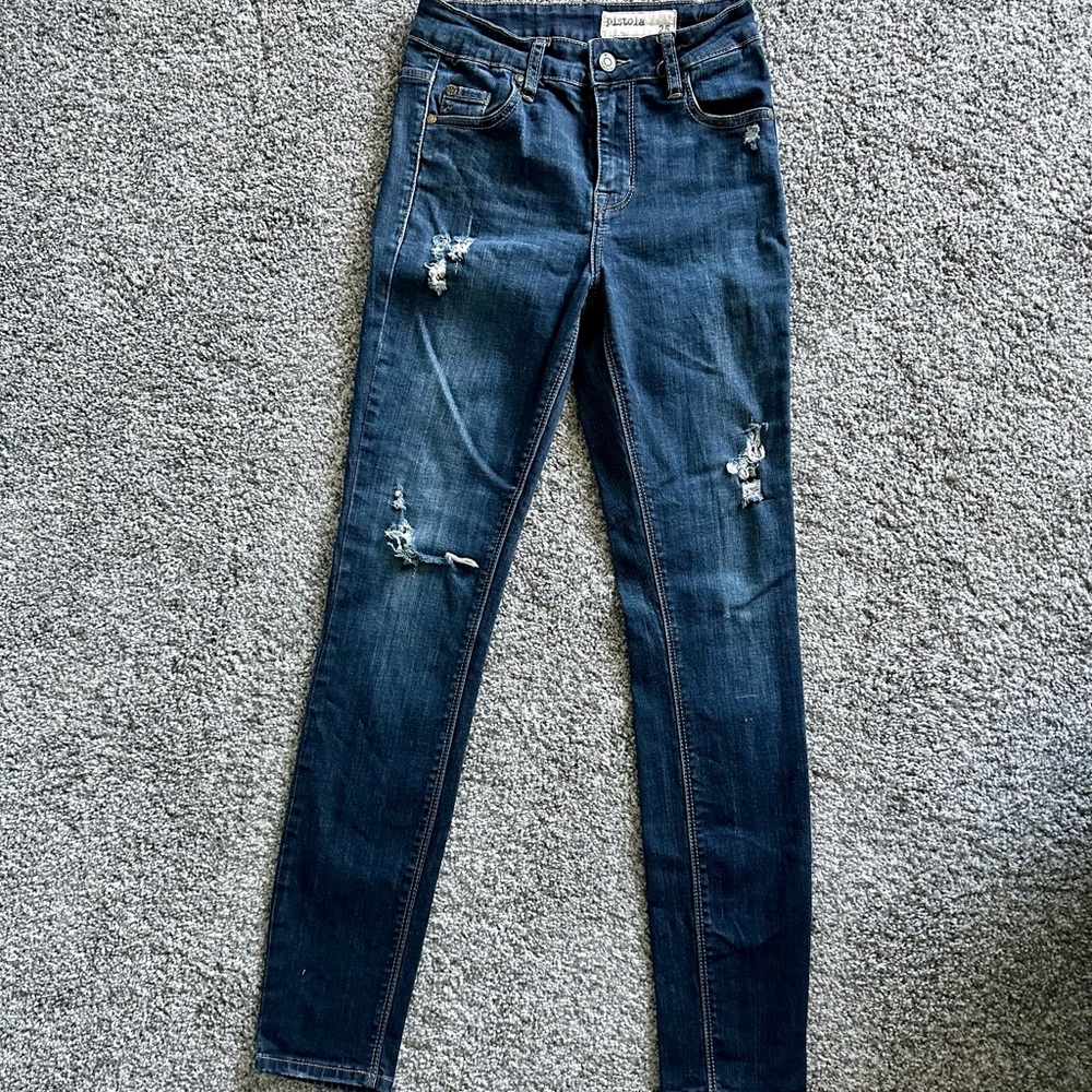 Pistola distressed skinny jeans. Like new. Small tear on knee. Worn 1-2x